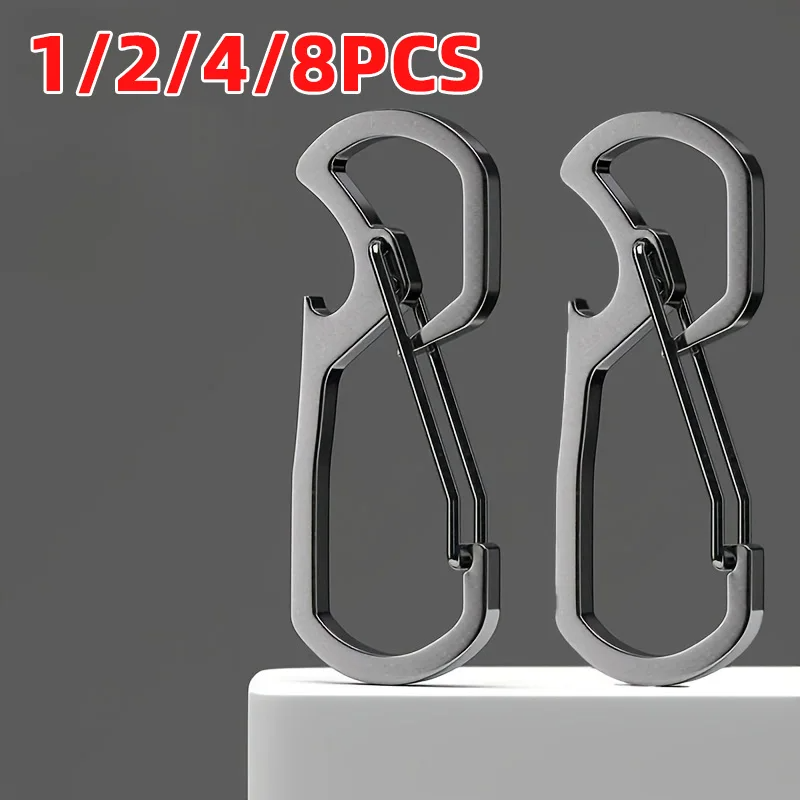 Chain Quick Link - 多機能ステンレス鋼製屋外用吊り下げバックル、頑丈で耐久性のあるキーチェーン、栓抜き付きクイックハンギングキーリングフック