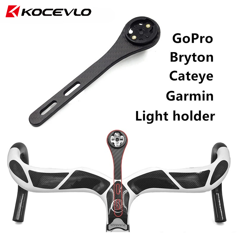 Mountain Biking Brands - KOCEVLO カーボンファイバー自転車ロードバイクサイクリング MTB コンピュータストップウォッチスピードメーターマウントホルダーガーミンキャットアイブライトン Gopro 用